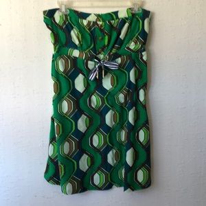 NEW NEVER WORN - No Tags. T-Bags Green Print Swim Cover up Tube Top Dress